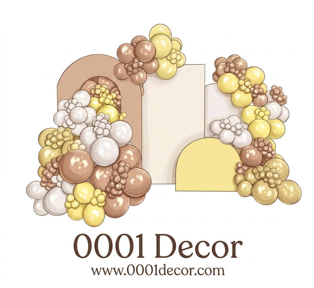 Advanced Package — 3 panel backdrops with 18ft balloon garland up to 4 colors