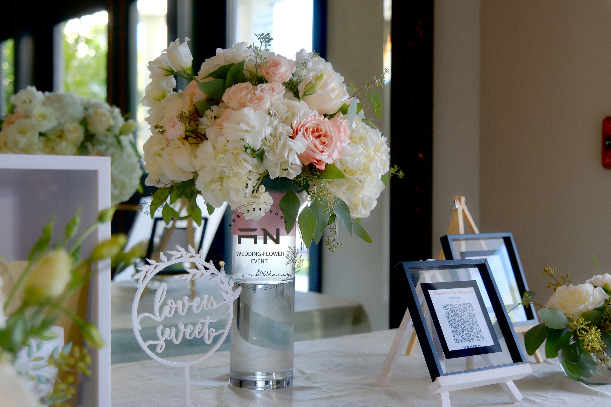 Tall centerpiece San Jose wedding