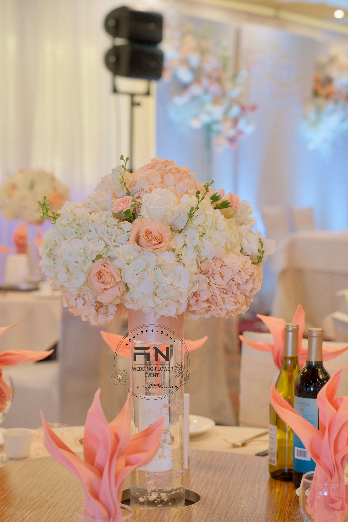Wedding table florals Bay Area