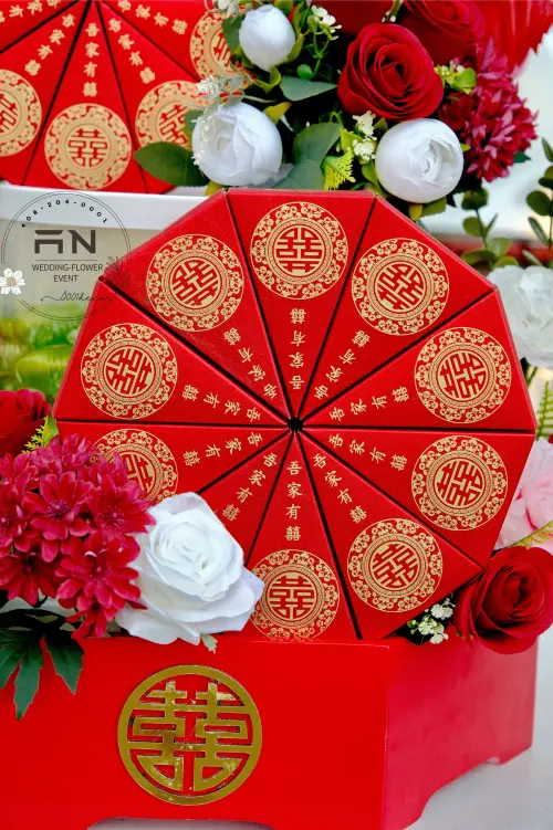 Mâm quả Style 4 — traditional red and gold