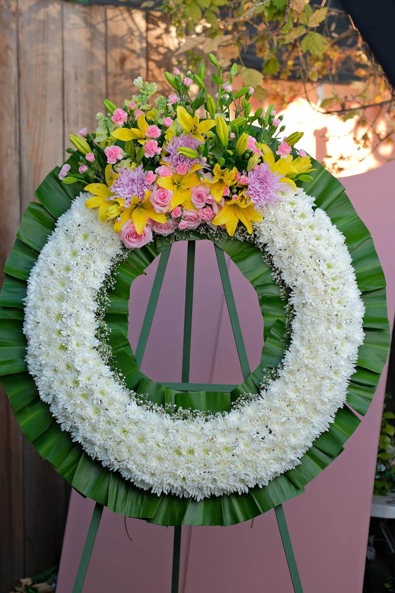 Funeral floral standing arrangement