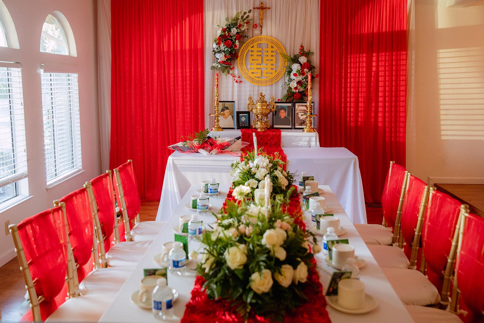 Vietnamese engagement ceremony décor