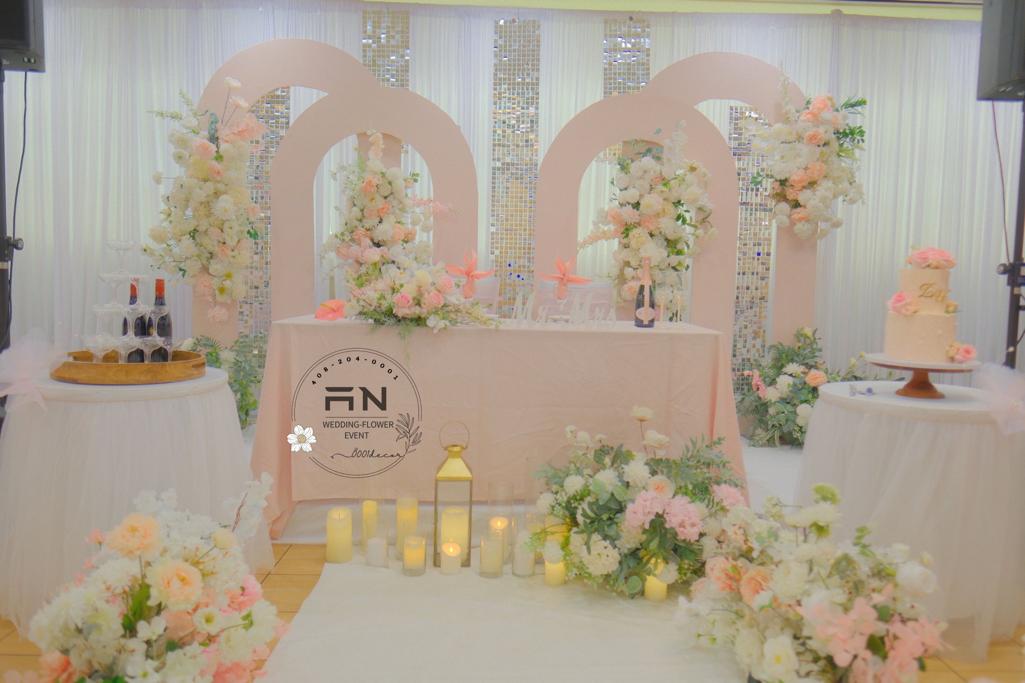 Wedding backdrop floral design