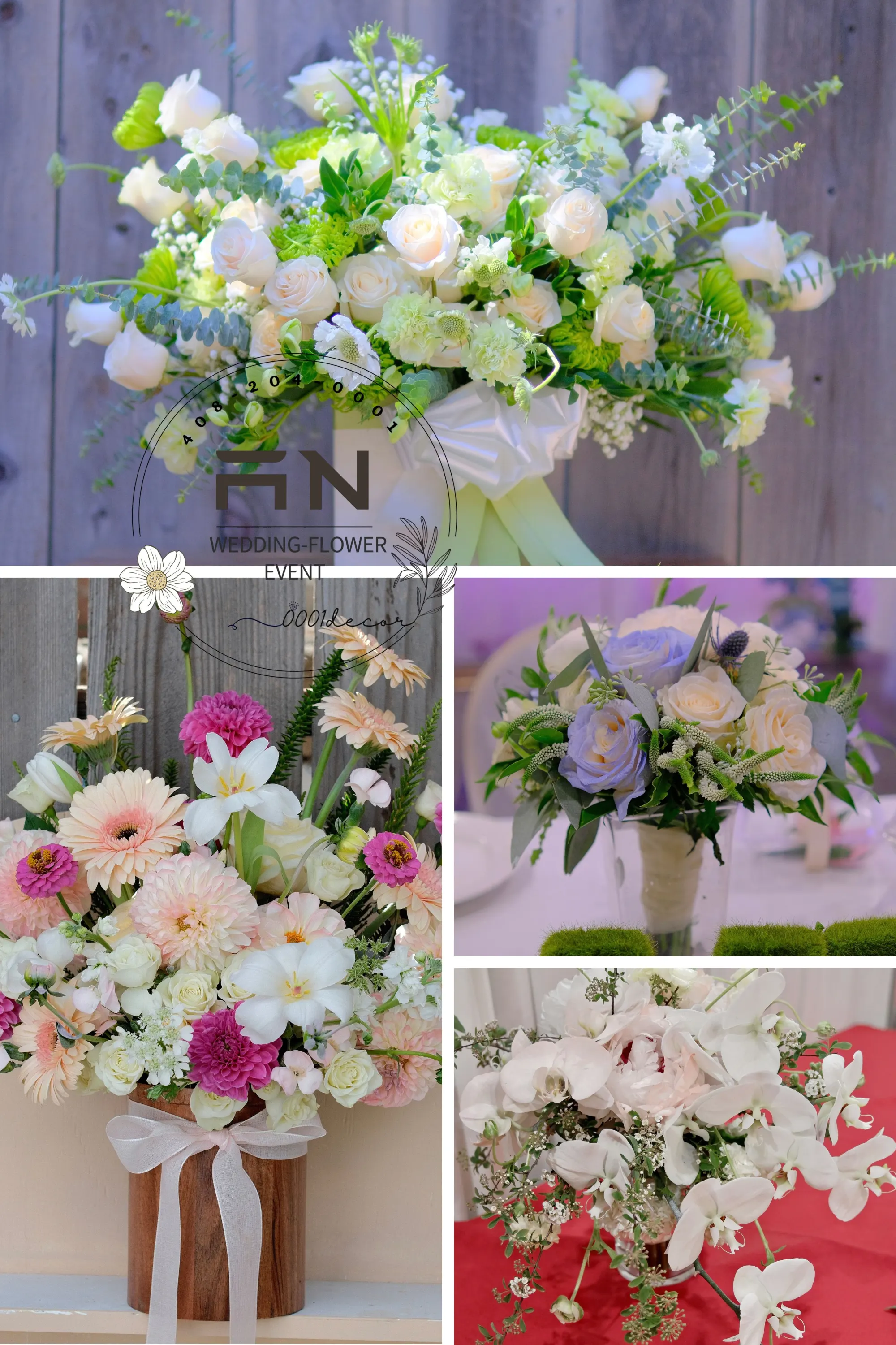 Wedding bouquet flowers San Jose Bay Area – 0001Decor LLC