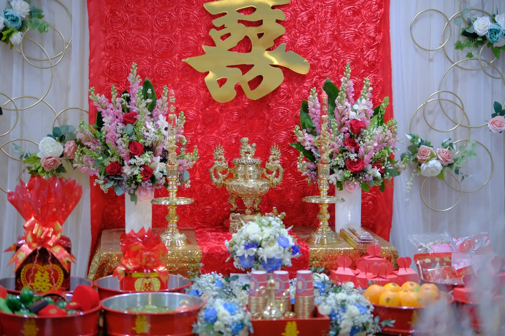 Lễ Gia Tiên tea ceremony decoration San Jose – 0001Decor LLC
