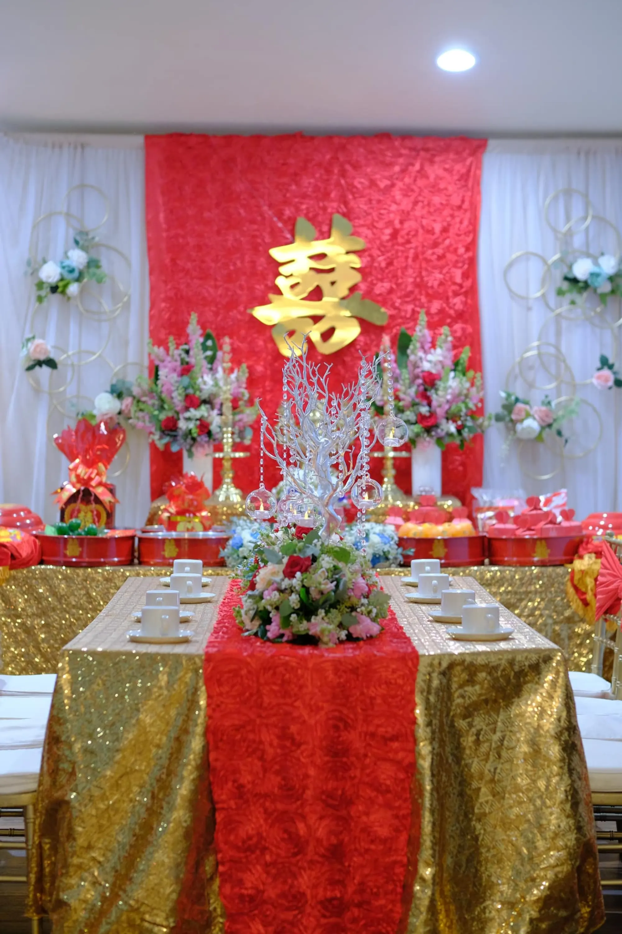 Lễ Gia Tiên tea ceremony decoration San Jose – 0001Decor LLC