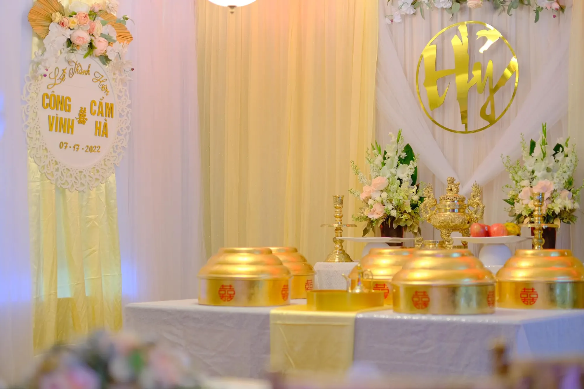 Lễ Gia Tiên tea ceremony decoration San Jose – 0001Decor LLC