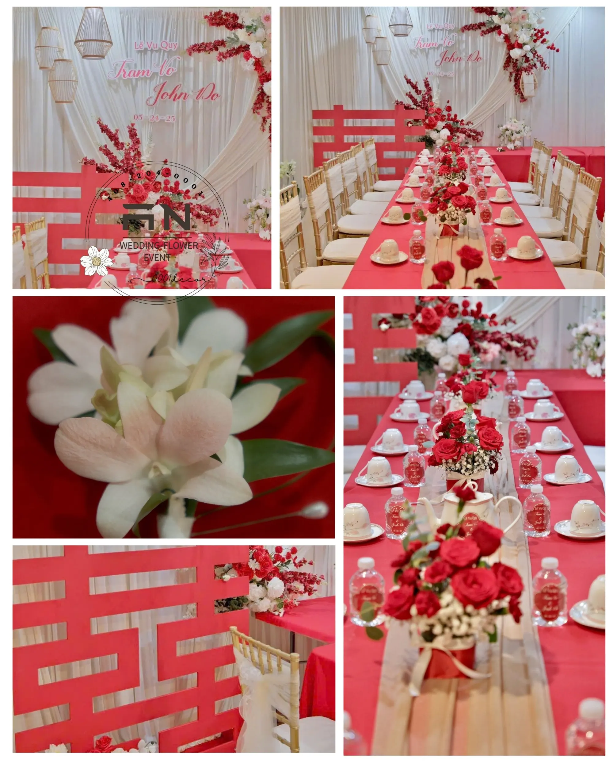 Lễ Gia Tiên tea ceremony decoration San Jose – 0001Decor LLC