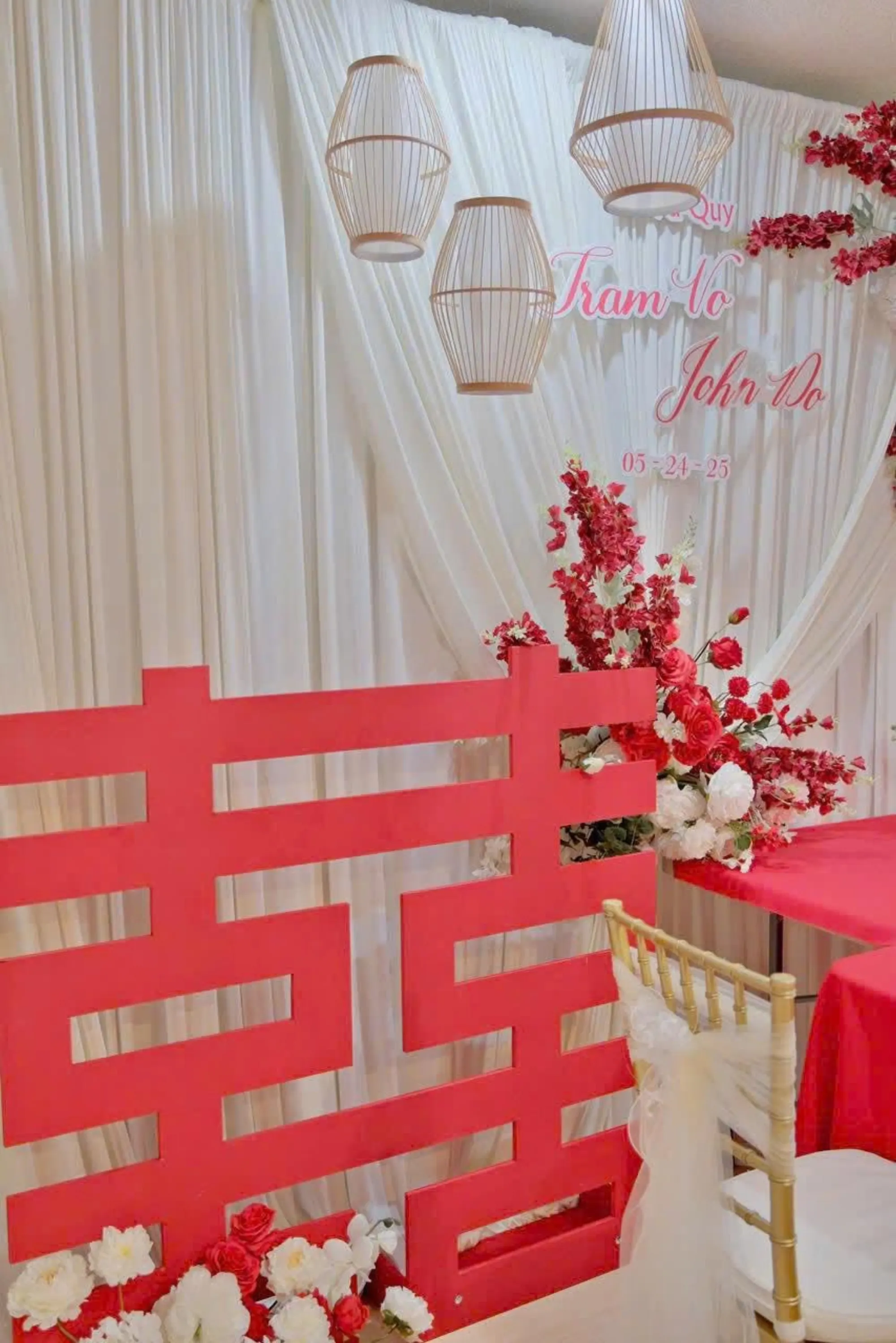 Lễ Gia Tiên tea ceremony decoration San Jose – 0001Decor LLC