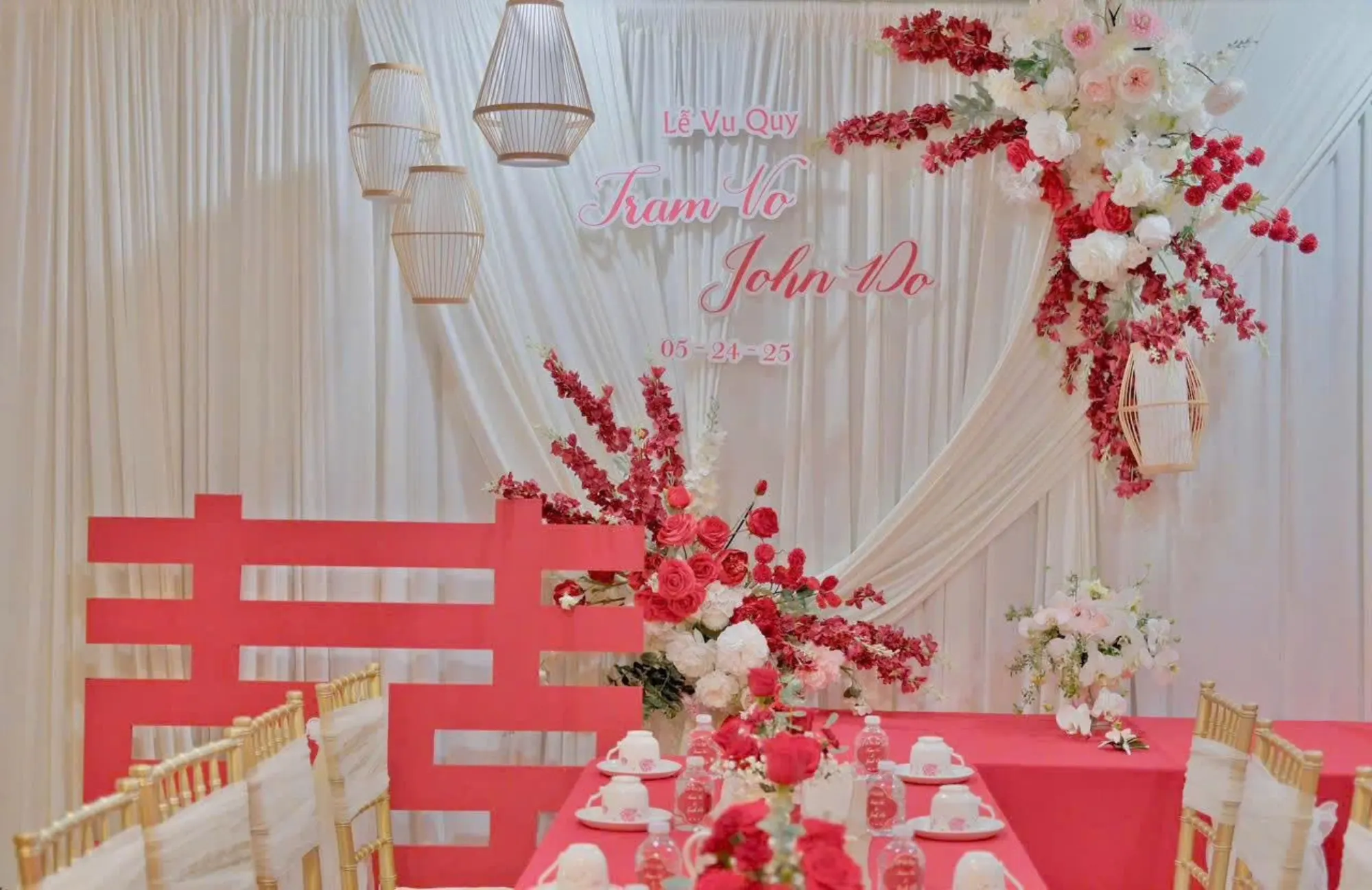Lễ Gia Tiên tea ceremony decoration San Jose – 0001Decor LLC