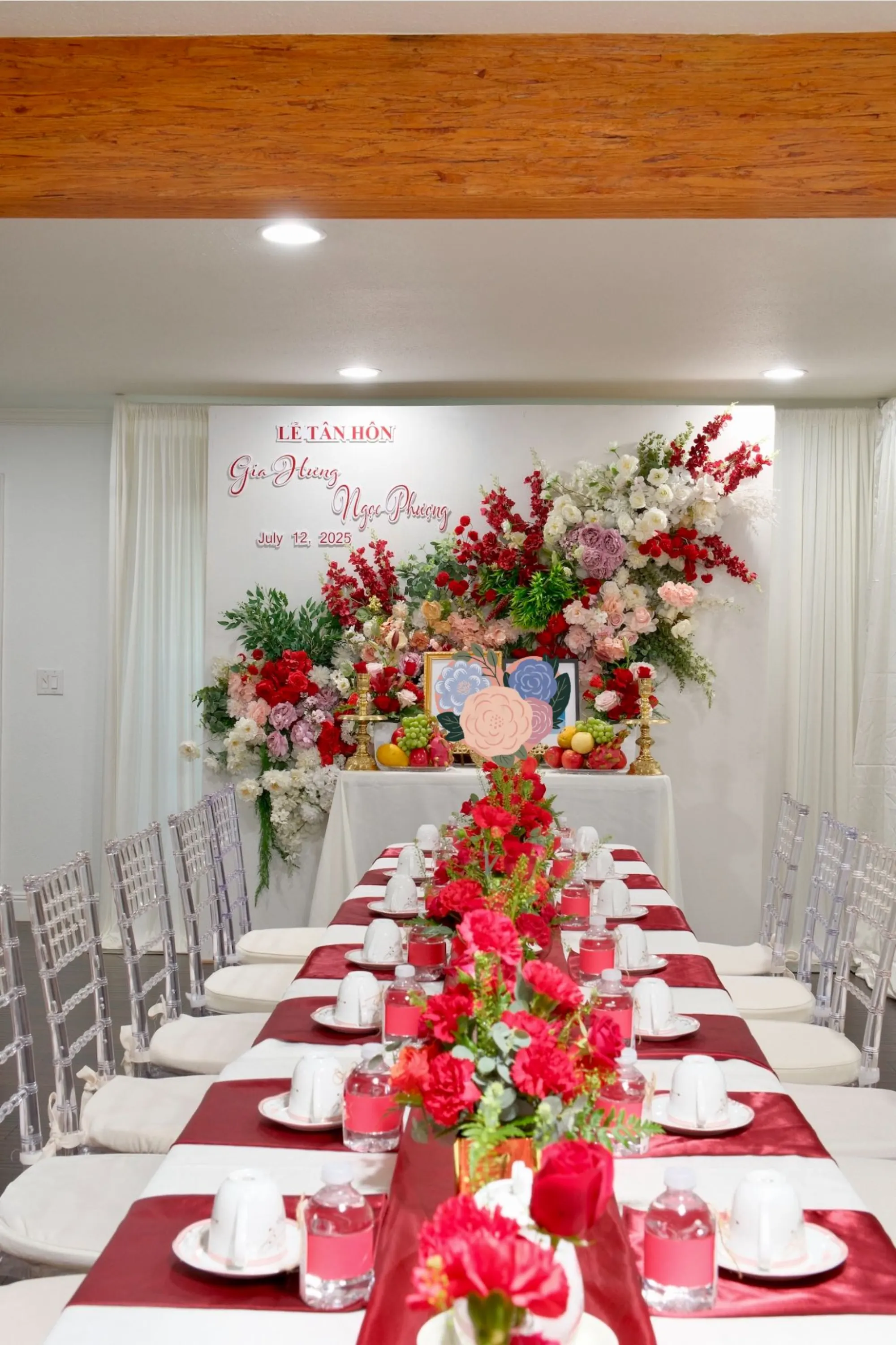 Lễ Gia Tiên tea ceremony decoration San Jose – 0001Decor LLC