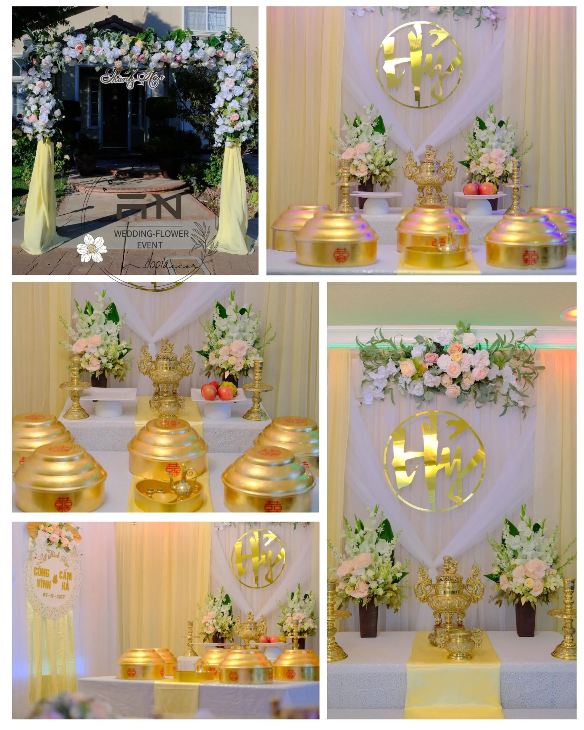 Lễ Gia Tiên tea ceremony decoration San Jose – 0001Decor LLC