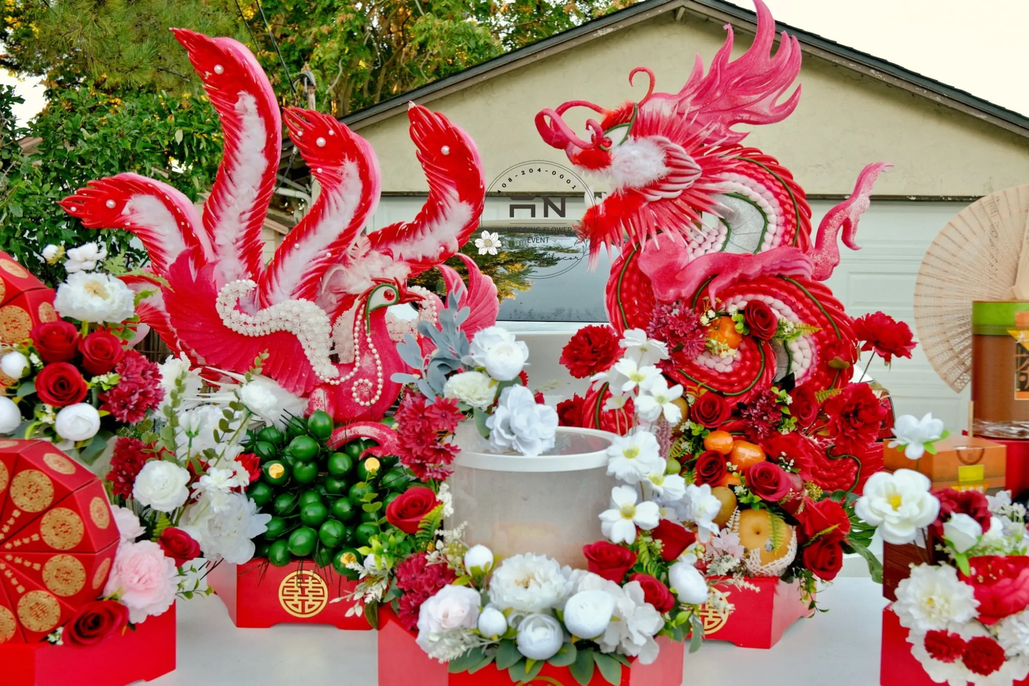 Lễ Gia Tiên tea ceremony decoration San Jose – 0001Decor LLC