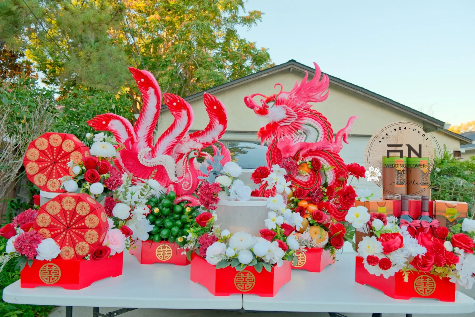 Lễ Gia Tiên tea ceremony decoration San Jose – 0001Decor LLC