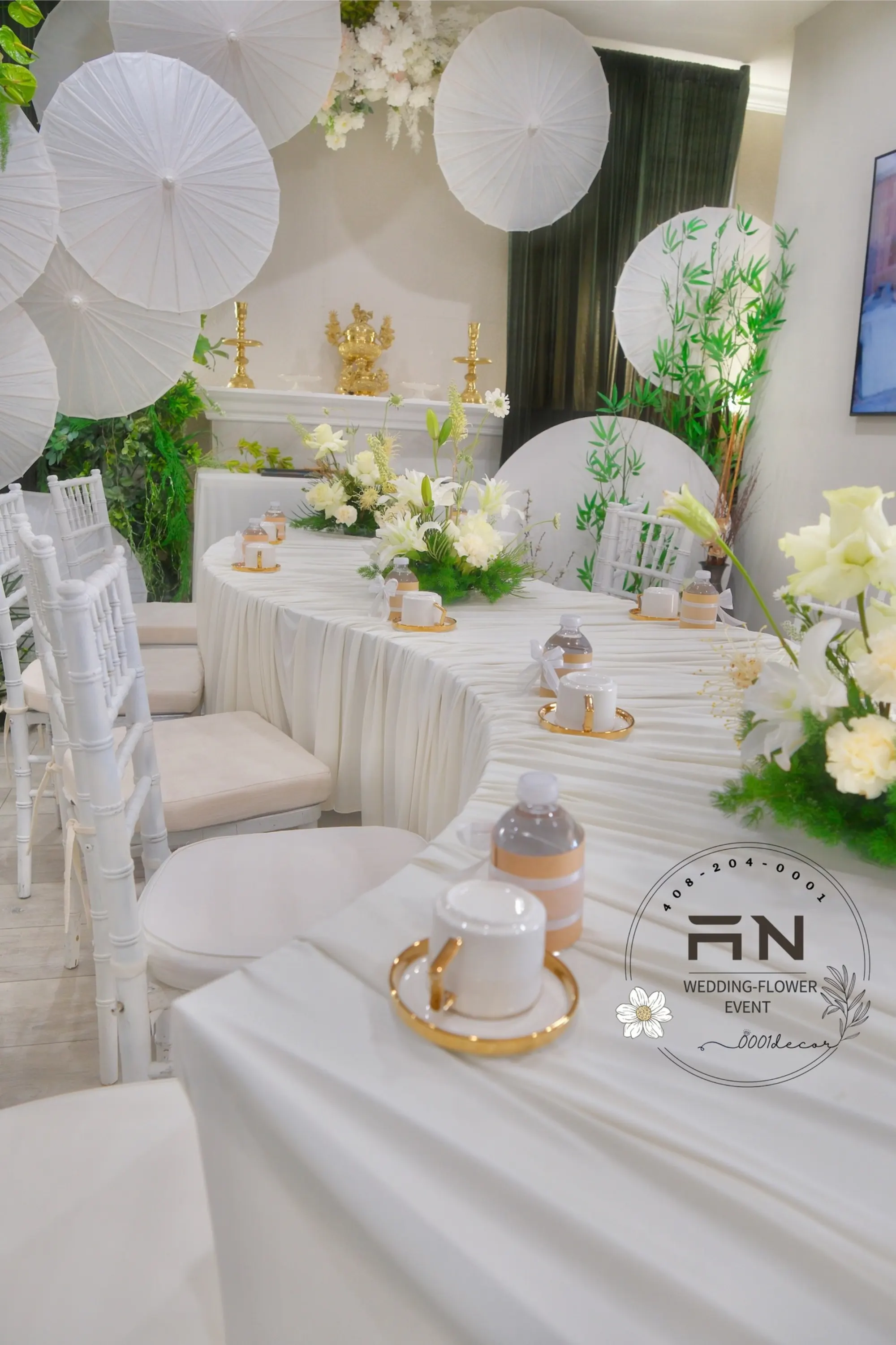 Lễ Gia Tiên tea ceremony decoration San Jose – 0001Decor LLC
