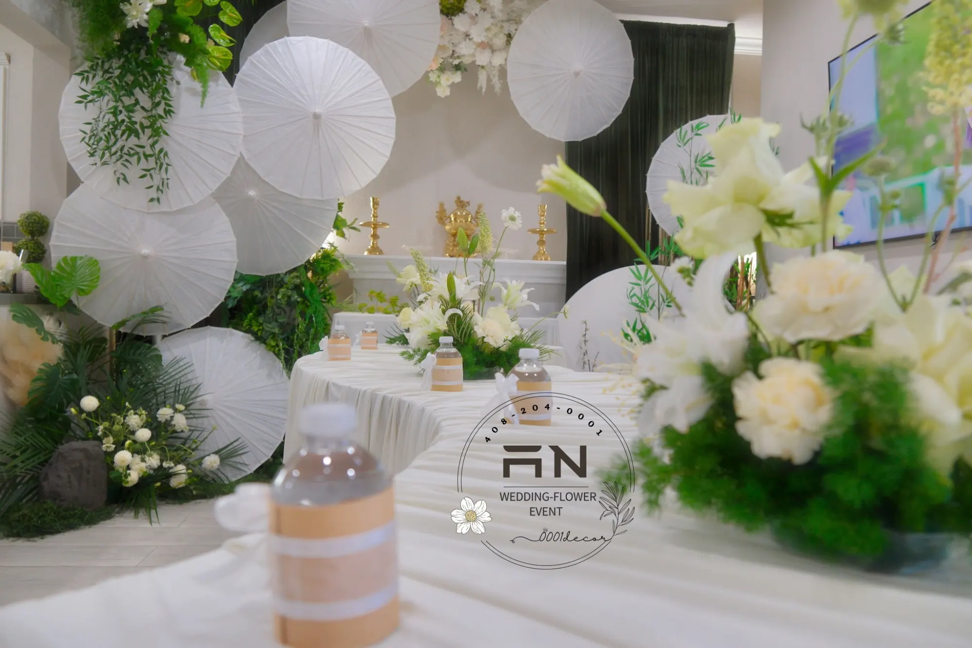Lễ Gia Tiên tea ceremony decoration San Jose – 0001Decor LLC