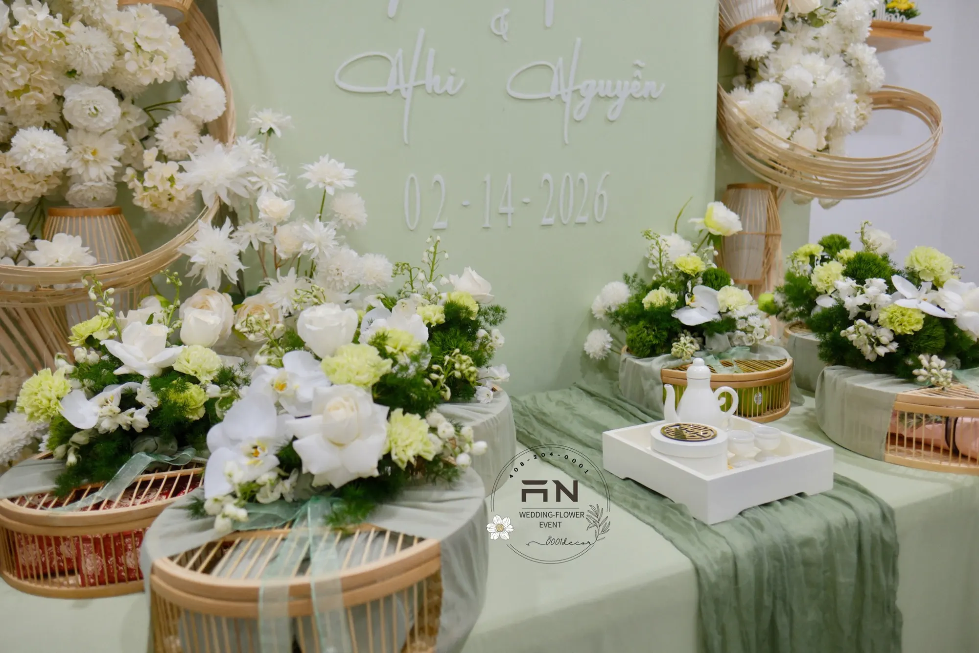 Lễ Gia Tiên tea ceremony decoration San Jose – 0001Decor LLC