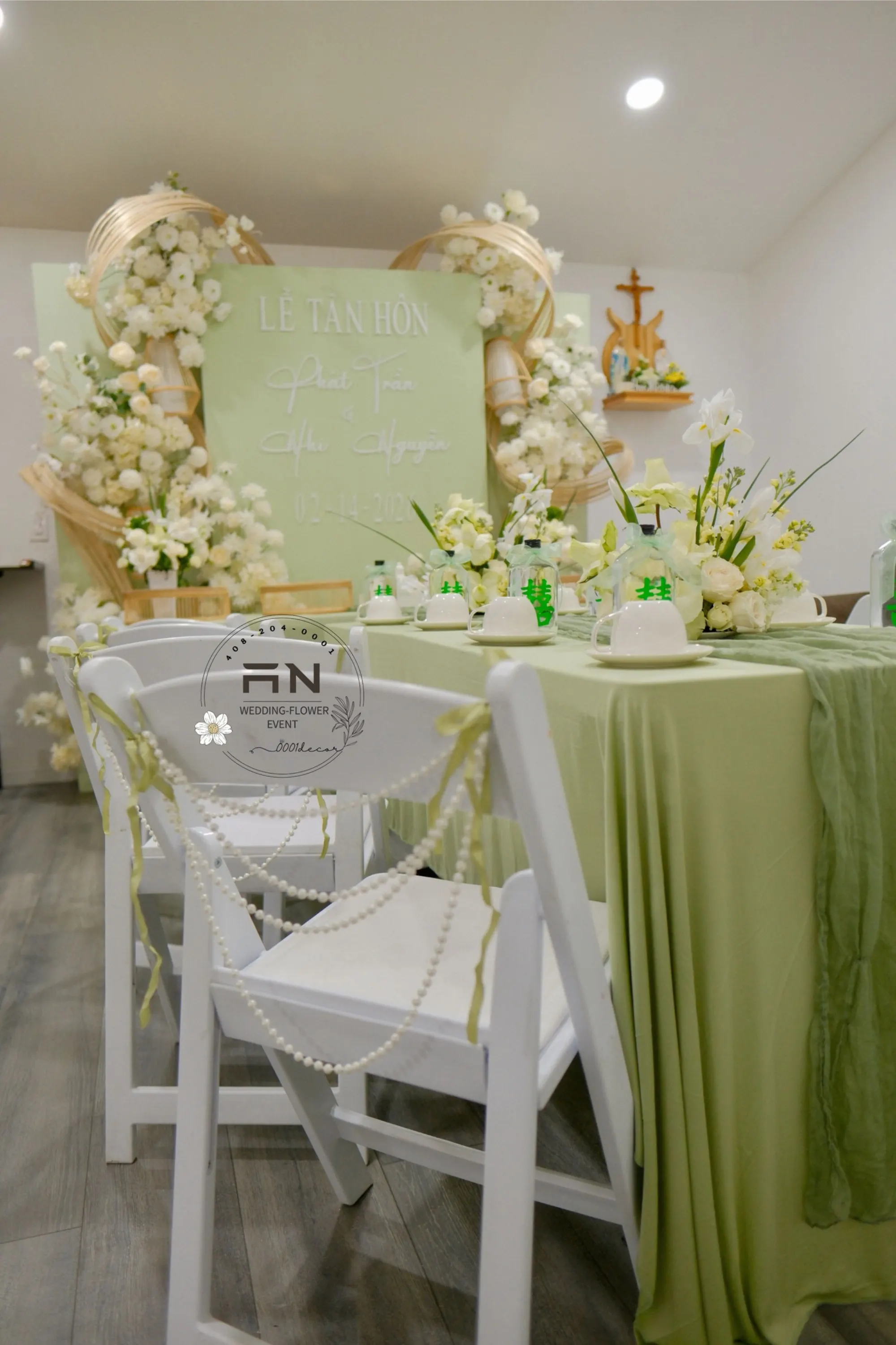 Lễ Gia Tiên tea ceremony decoration San Jose – 0001Decor LLC