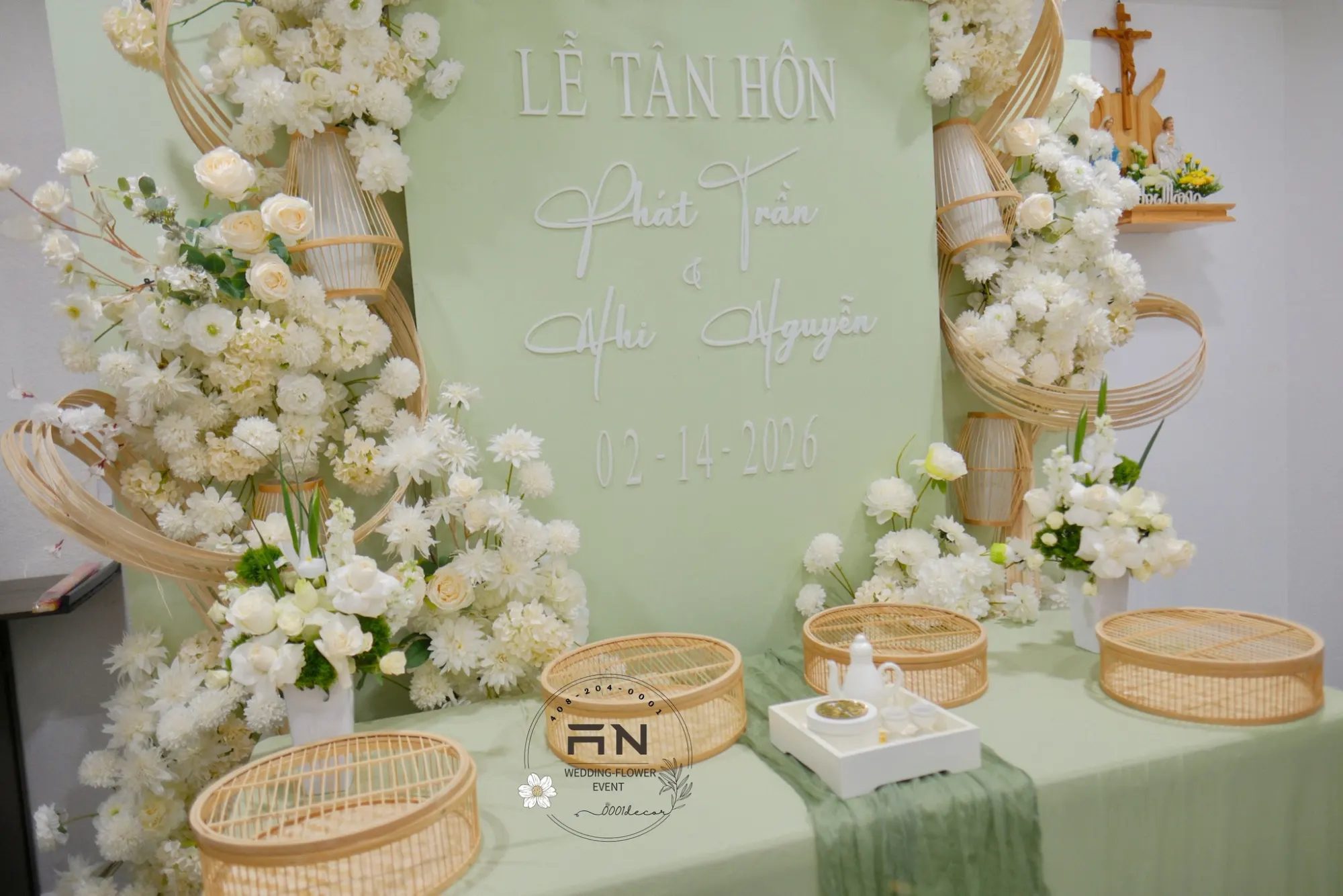 Lễ Gia Tiên tea ceremony decoration San Jose – 0001Decor LLC