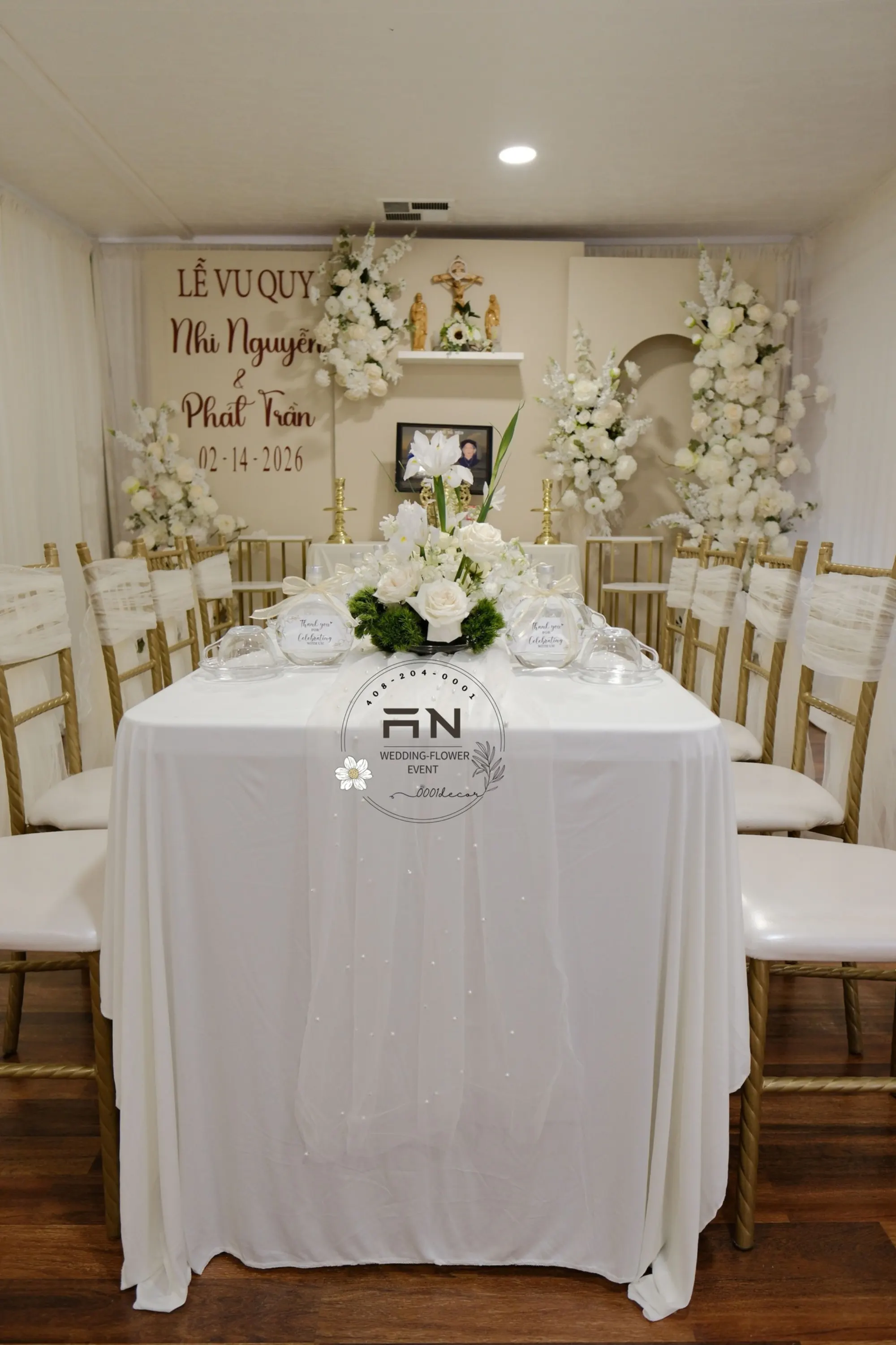 Lễ Gia Tiên tea ceremony decoration San Jose – 0001Decor LLC