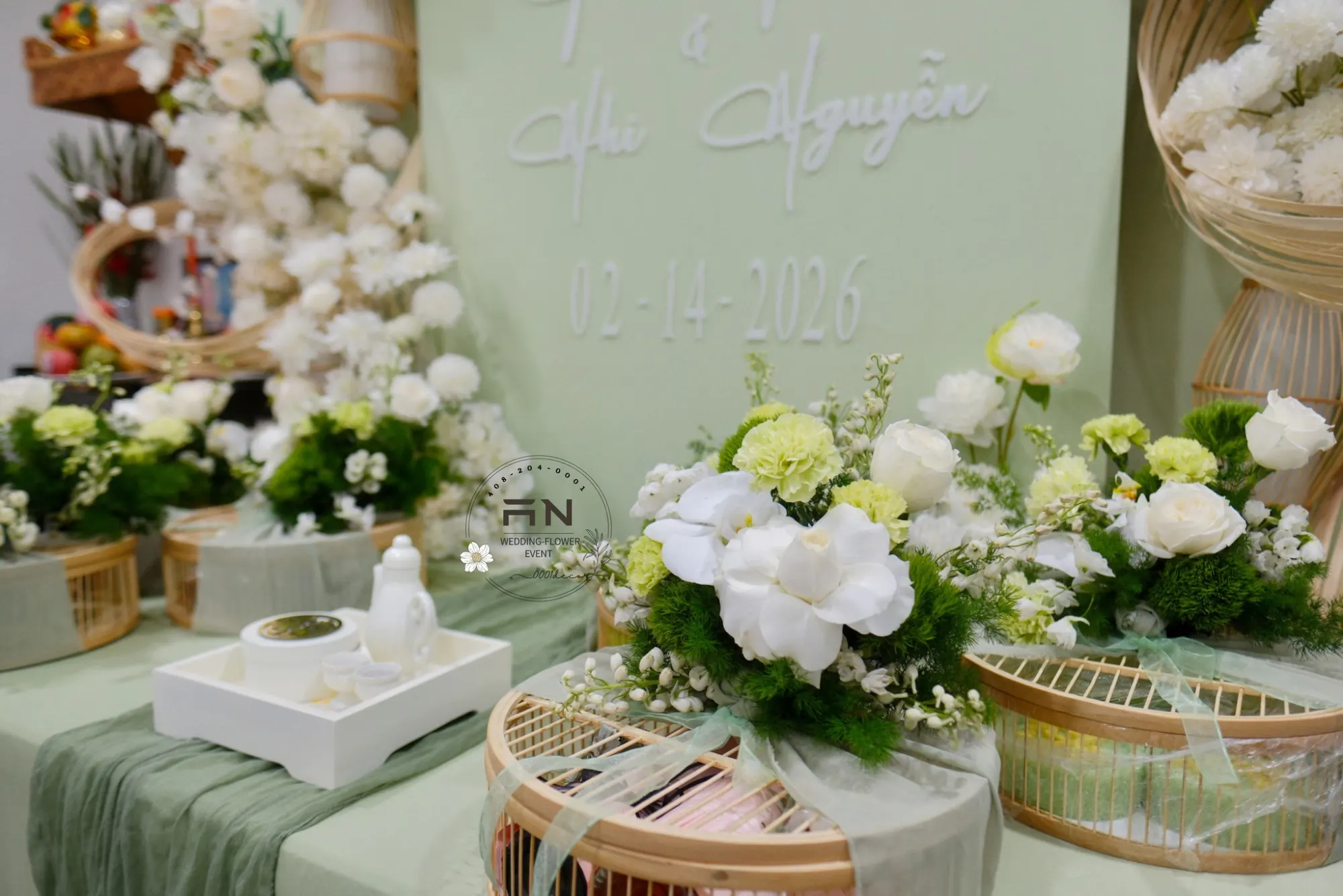Lễ Gia Tiên tea ceremony decoration San Jose – 0001Decor LLC